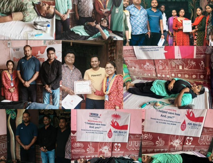 HDFC BANK ଚମ୍ପୁଆ ତରଫରୁ ୩୨ ୟୁନିଟ୍ ରକ୍ତ ସଂଗ୍ରହ